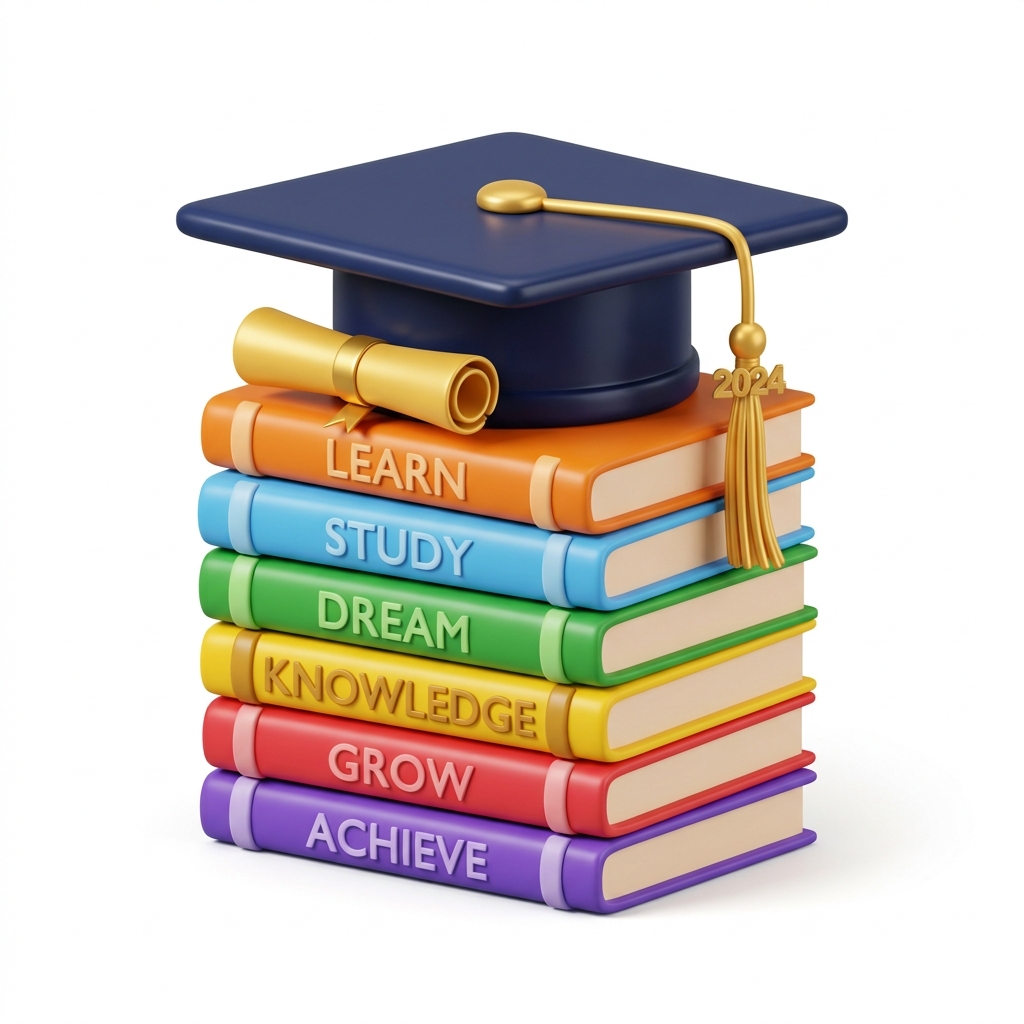 3D Graduation Books Sekolah Kursus Komunitas
