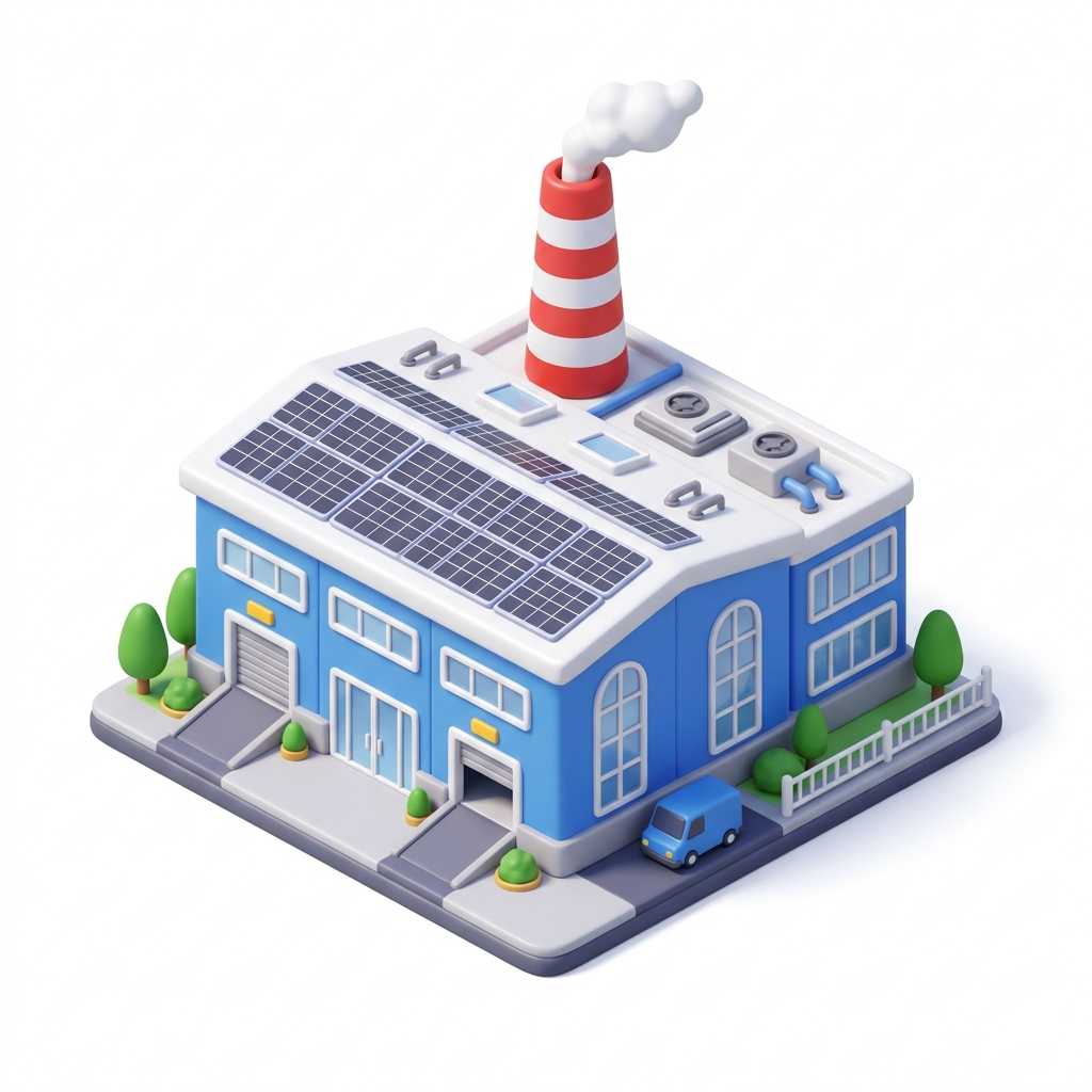 3D Factory Warehouse Industri Pabrik Distributor